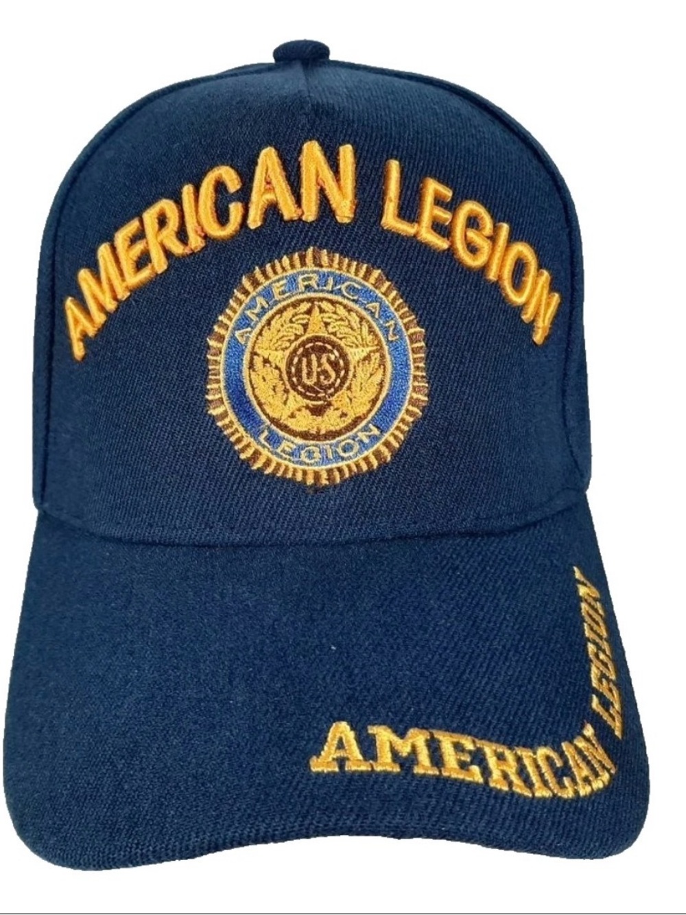 American Legion Mens Navy Blue Hat Cap Embroidered Strapback